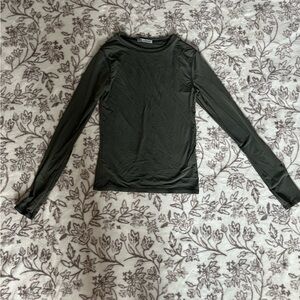 Zara Dark Olive Green Long Sleeve Top